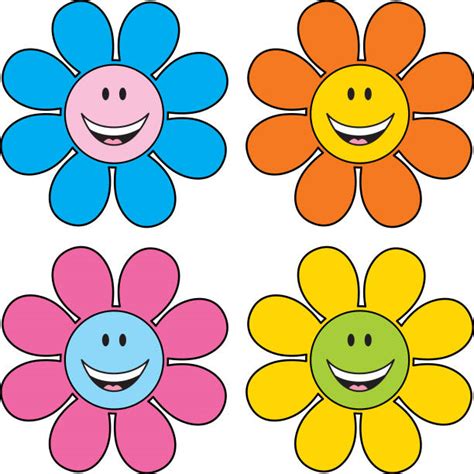 Smiley Face Flower Clipart