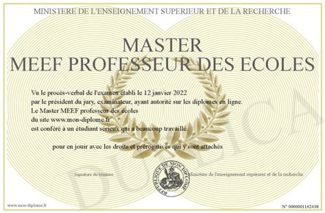 Master Meef Professeur Des Ecoles