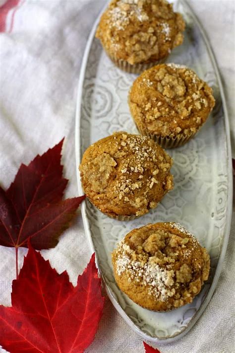 Irresistible Vegan Pumpkin Muffins With Streusel Topping The Pretty Bee