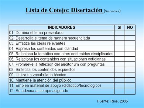 Lista De Cotejo Con Criterios Para La Evaluacion De Una Pagina Web Images