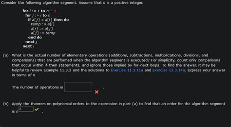 Solved Consider The Following Algorithm Segment Assume That Chegg