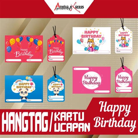 Jual Hangtag Ulang Tahun Kartu Ucapan Happy Birthday Hangtag Happy Birthday Birthday Card