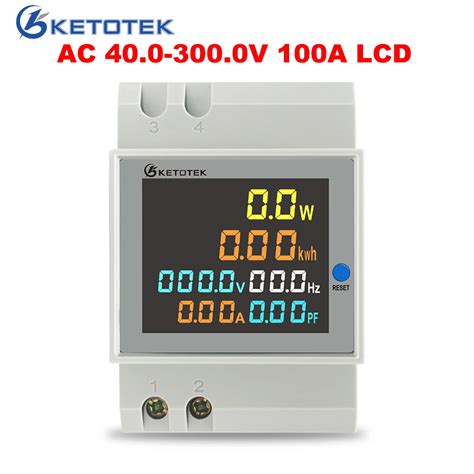 Ketotek DIN Rail Digital 0 100A Ammeter AC 80 300V 250V 450V Voltmeter