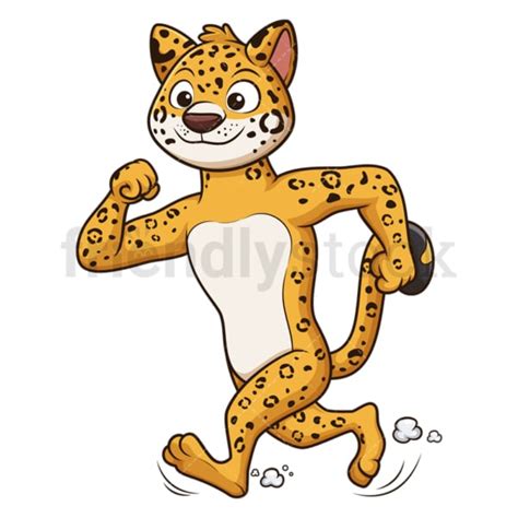 Cartoon Jaguar Character Running Vector Friendlystock