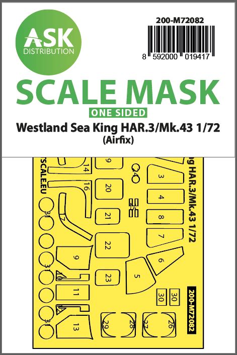 Westland Sea King Har Mk One Sided Express Fit Mask For Airfix