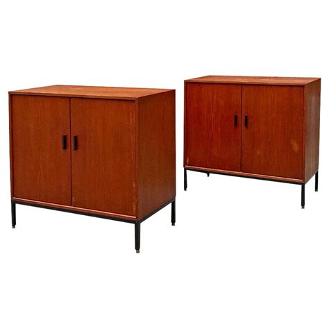 Mid Century Modern Rectangular Teak Metal Swedish Sideboards For