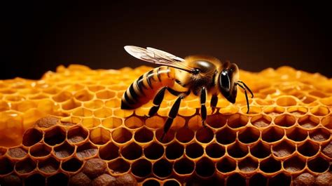 Premium AI Image | a bee on a honeycomb