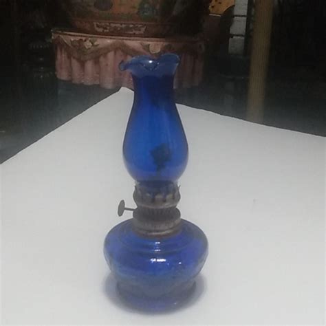 Vintage Accents Vintage Cobalt Blue Oil Lamp With Wick Poshmark