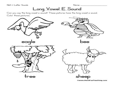 Long Vowel Ee Worksheets