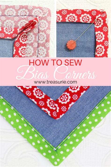 How To Sew Bias Tape Corners Mitered Bias Corners Treasurie