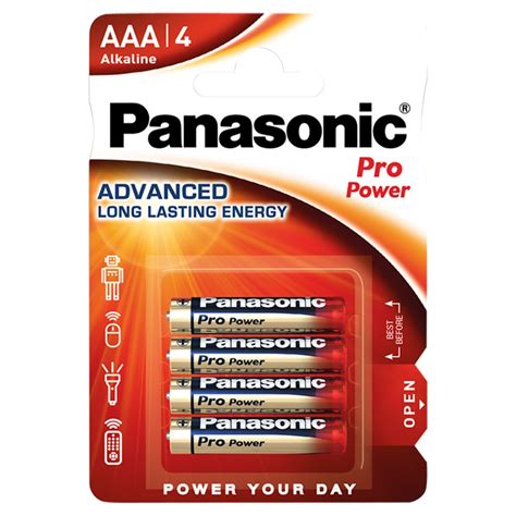 Panasonic Pro Power AAA Batteries Alkaline 4pk BB Foodservice