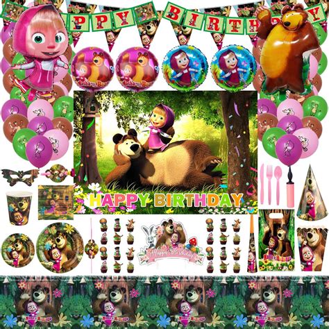 Masha and the Bear Birthday Party Decorations Supplies Pack of 205 pcs | Shop Today. Get it ...