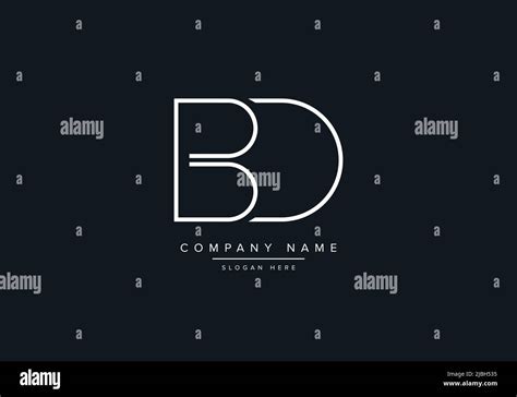 Monogram Bd Alphabet Initial Line Art Logo Vector Initial Logo Logo