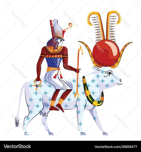 Ancient egypt legend about god ra and goddess nut Vector Image