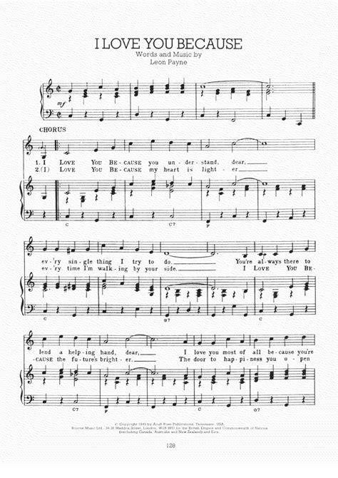 Elvis Presley I Love You Because Sheet Music Pdf Free Score Download ★