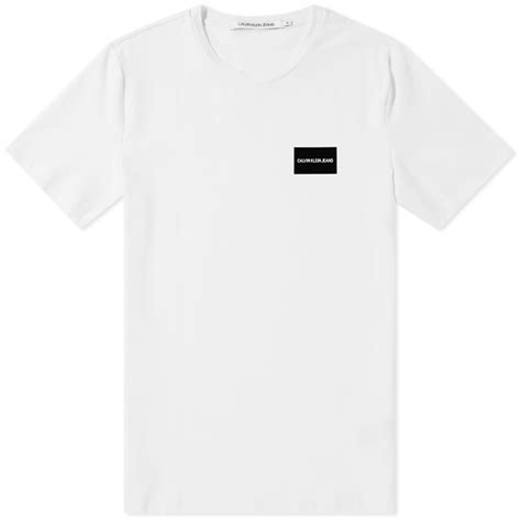 Calvin Klein Institutional Logo Tee Bright White And Ck Black End