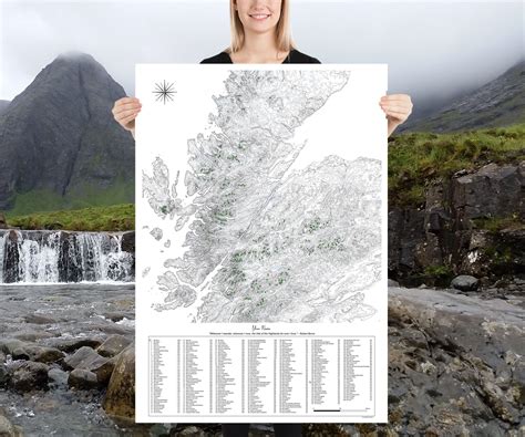 Munro Bagging Tracker Poster Map Of 282 Munro Mountains In Scotland