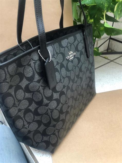 Bolsa Coach 100 original Grande Piel Negra Línea Tote Cierre 2 999