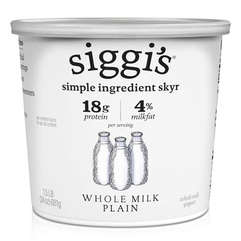 Siggis Icelandic Yogurt Plain Whole Milk 24oz