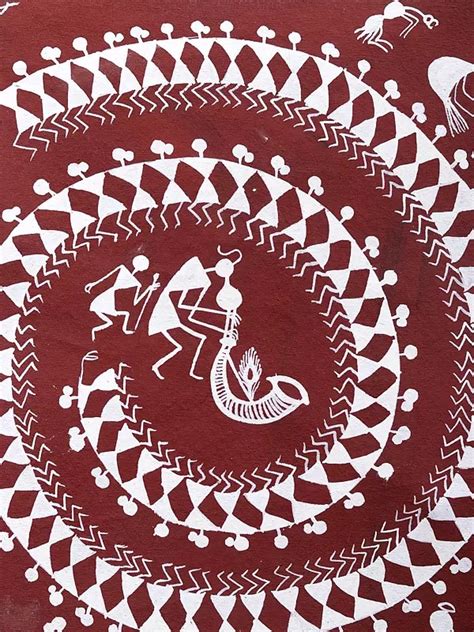 Celebrating With Tarpa Dance Warli Art Painting Exotic India Art