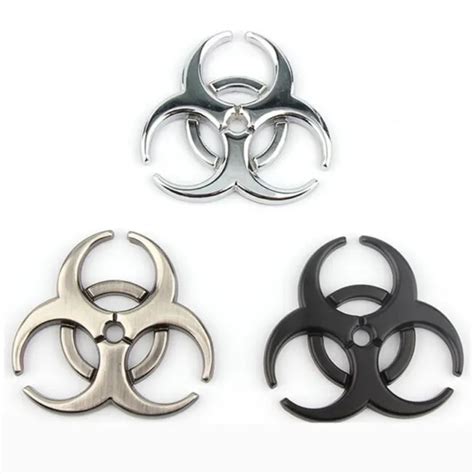 Biohazard Badge Resident Evil Metal Emblem Sticker Decor For Car Bike