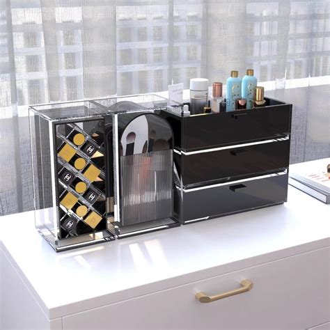 Custom New Black Acrylic Cosmetics Storage Cabinet Multifunctional