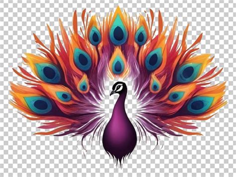 Premium Psd A Medium Quality Vector Art Of A Minimalist Peacock With