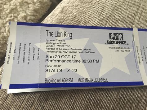 Lion King ticket's London lyceum theatre | in Southside, Glasgow | Gumtree