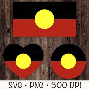 Australian Aboriginal Flag SVG PNG Heart Circle Indigenous Digital