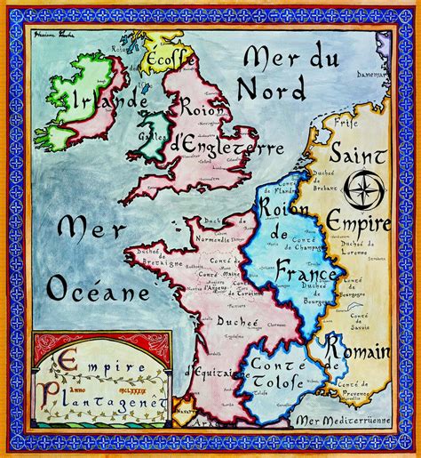 Angevin Empire Map Empire Plantagenêt 1189 - Etsy