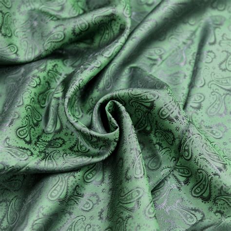 Tissu Doublure Jacquard Imprim Cachemire Vert Au M Tre