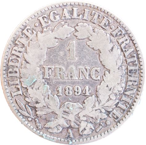 1 franc Cérès 1894 A TB Parlons Monnaies