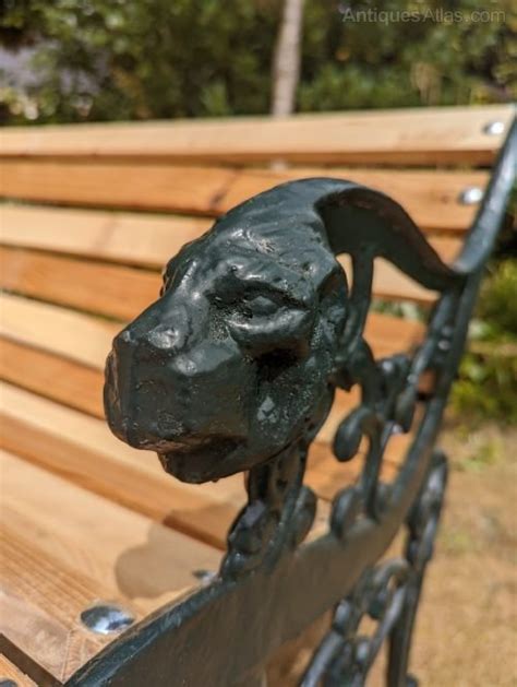 Antiques Atlas Cast Iron Bench With Lion Head Arm Rests