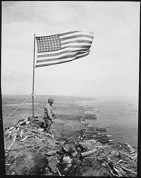 American Flag Atop Mount Suribachi Iwo Jima Japan 23 February 1945