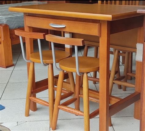 conjunto mesa dobravel kelly Conjuntos Mesas de Cozinhas JF Móveis