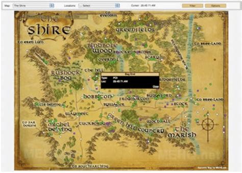 Lord of the Rings Online. Dynamic map from the Middle Earth ...