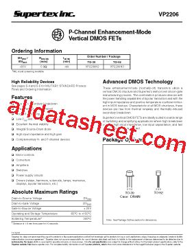 Vp Datasheet Pdf Supertex Inc