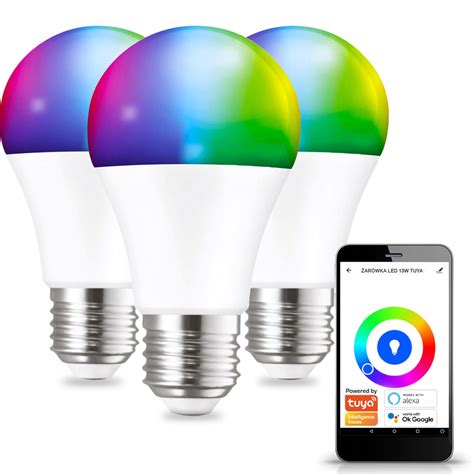 X Ar Wka Led E W Rgb Wifi Tuya Smart Life Wielokolorowa Bia A