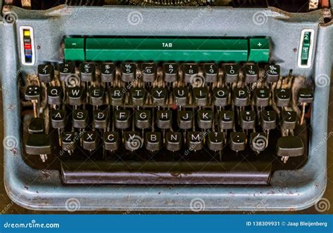 Closeup Of The Keyboard Of A Old Type Writer Machine Vintage