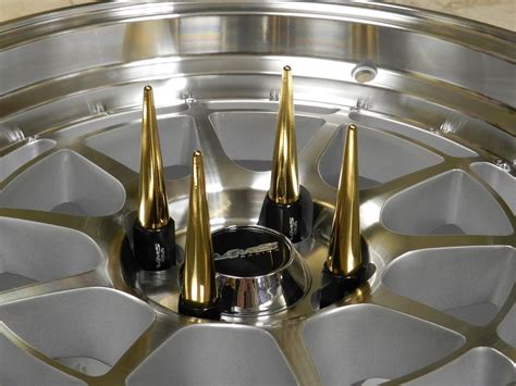 20 True Spike 112mm 14x20 Forged Steel Lug Nuts W 24k Gold Extended Spikes Ebay