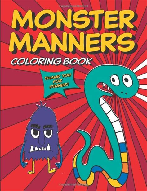 Monster Manners Coloring Book: Table manners for kids with cute ...