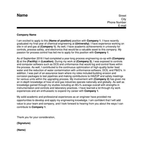 Blank Cover Letter Examples