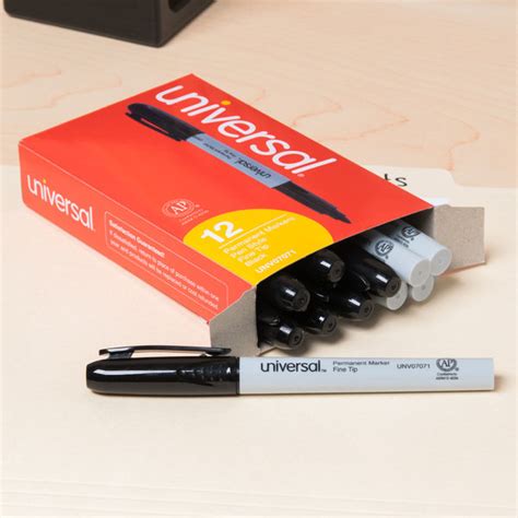 Universal Unv Black Fine Point Pen Style Permanent Marker Box