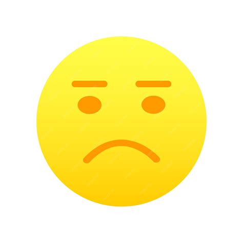 premium vector yellow emoji face  upset emotion droopy mouth