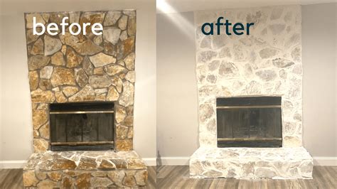 How To Overgrout Stone Veneer Fireplace Makeover Step One Flower In