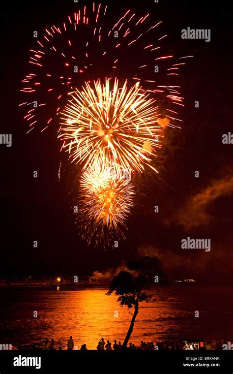 Water Festival fireworks, Cambodia Stock Photo - Alamy