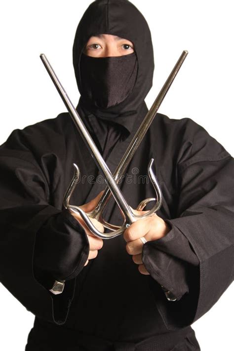 Asian Man Wearing Ninja Martial Arts Uniform Stock Photo Image Of