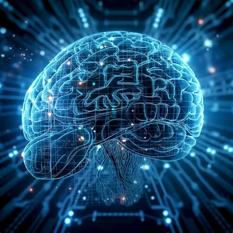 Premium Ai Image Digital Illustration Of Human Brain Electrical Activity