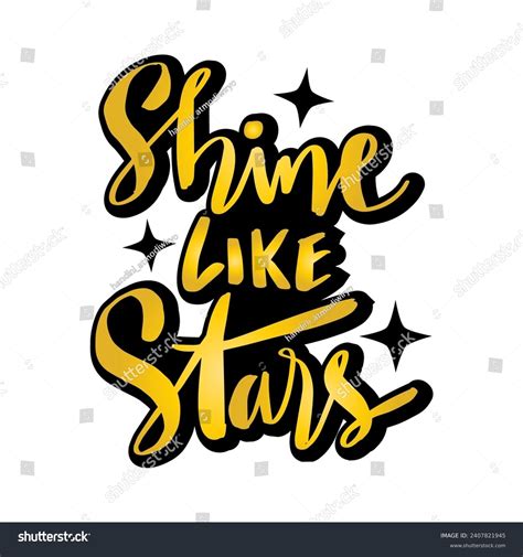 Shine Like Stars Hand Drawn Lettering Phrase Royalty Free Stock