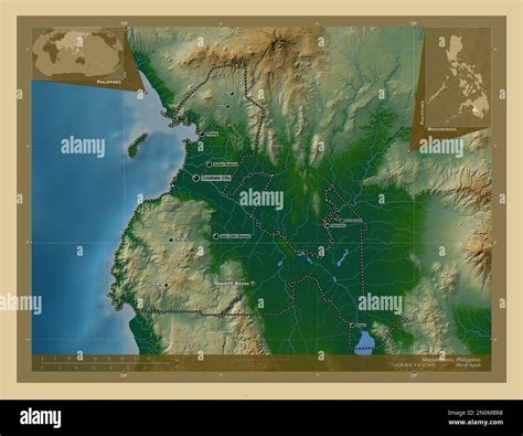 Maguindanao Province Of Philippines Colored Elevation Map With Lakes